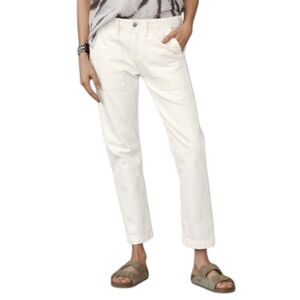 Edwin Eggshell White Malia Utility Boyfriend Jeans Womens Size 32